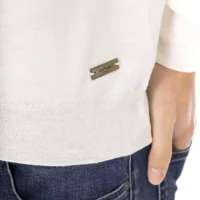 Baldinini Trend Valge Meeste Kõrge Kaelusega Džemper