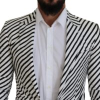 4122678.jpg Dolce & Gabbana valge mustatriibuline slim fit pintsak