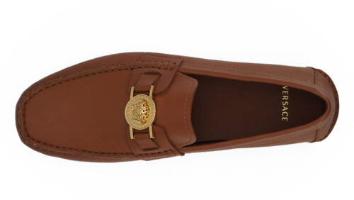 Versace Natural Brown loafrid Car Shoe DSU6014S
