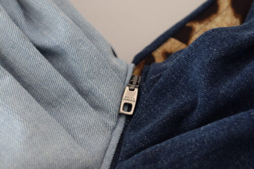 Dolce & Gabbana kahetooniline sinine patchwork minikleit