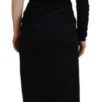 4201021.jpg Dolce & Gabbana Must ühe õlaga ümberlõikega midikleit