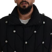 Dolce & Gabbana Black varrukateta vestjakk DG Metal Embellishment