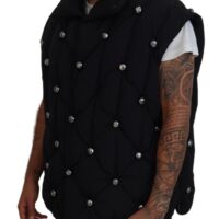 Dolce & Gabbana Black varrukateta vestjakk DG Metal Embellishment