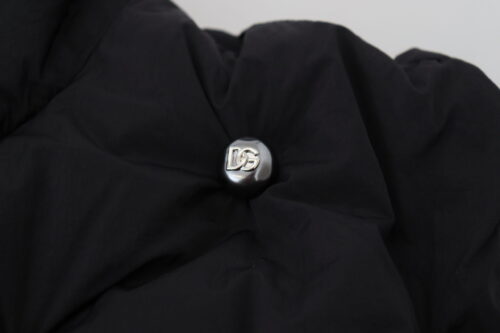 Dolce & Gabbana Black varrukateta vestjakk DG Metal Embellishment