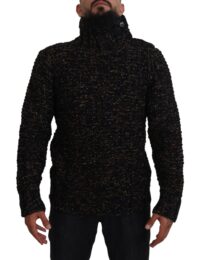 Dolce & Gabbana pruun kõrge kaelusega pullover-kampsun Fatto A Mano