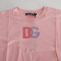 Dolce & Gabbana Roosa DG Logo ümara kaelusega maika