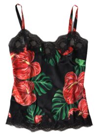 Dolce & Gabbana Must anthuriumi mustriga aluspesu camisole top