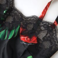 Dolce & Gabbana Must anthuriumi mustriga aluspesu camisole top
