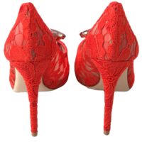 4295002.jpg Dolce & Gabbana Red Taormina Lace Crystal Heels Pumps Shoes