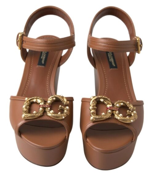 Dolce & Gabbana pruunid AMORE kiilkonts-sandaalid
