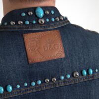 Dolce & Gabbana Blue Denim türkiiskividega neetidega jakk