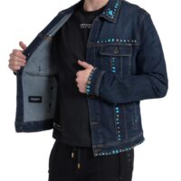 Dolce & Gabbana Blue Denim türkiiskividega neetidega jakk