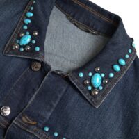 Dolce & Gabbana Blue Denim türkiiskividega neetidega jakk
