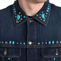 Dolce & Gabbana Blue Denim türkiiskividega neetidega jakk