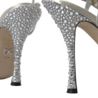 Dolce & Gabbana hõbedased kristallidega pahkluurihmaga sandaalid