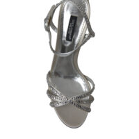 Dolce & Gabbana hõbedased kristallidega pahkluurihmaga sandaalid