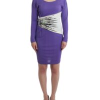 Cavalli lilla pikkade varrukatega kleit