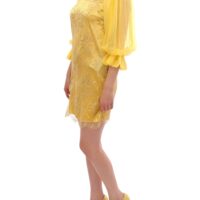 Dolce & Gabbana kollane pitsminikleit kristallidega