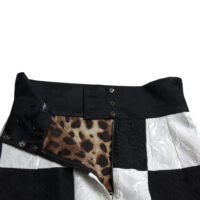 Dolce & Gabbana Must/Valge Lilleline Kõrge Vöökohaga Seelik