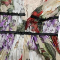 Dolce & Gabbana Beež varrukateta A-lõikeline minikleit lillemustriga