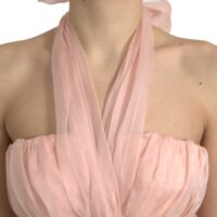 4355017.jpg Dolce & Gabbana roosa plisseeritud A-lõikeline halterneck midikleit