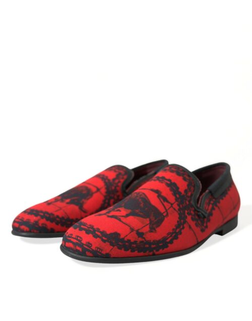 Dolce & Gabbana punased ja mustad Torero loafrid meestele