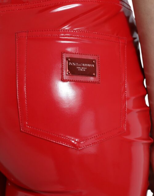 Dolce & Gabbana Punased kõrge vöökohaga skinny-püksid