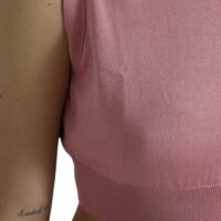 Dolce & Gabbana Roosa lühike varrukateta topp ümmarguse kaelusega