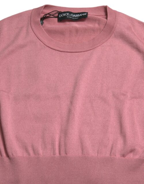 Dolce & Gabbana Roosa lühike varrukateta topp ümmarguse kaelusega