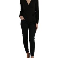 Dolce & Gabbana must V-kaelusega ristkinnisega kardigan