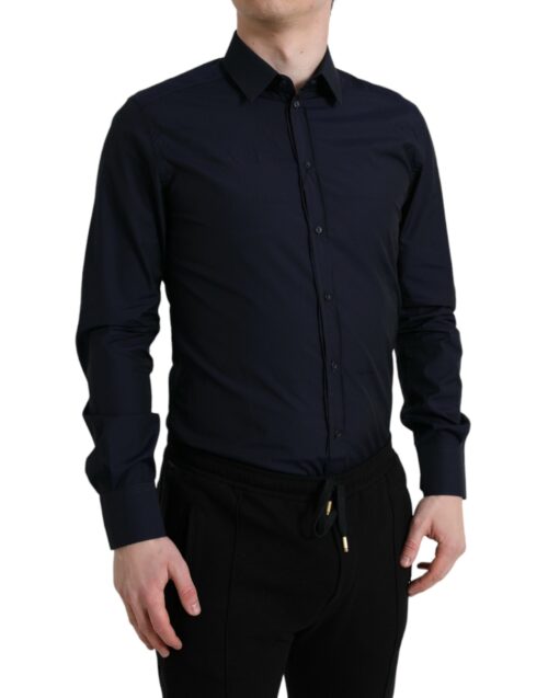 Dolce & Gabbana Navy Blue Slim Fit pidulik GOLD dressipluus