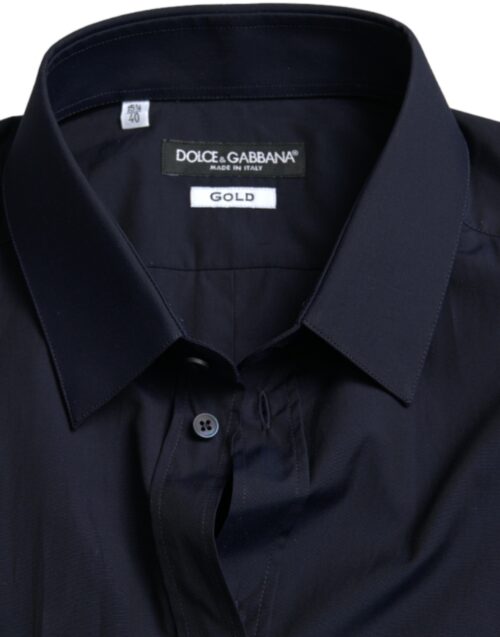 Dolce & Gabbana Navy Blue Slim Fit pidulik GOLD dressipluus