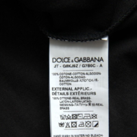 Dolce & Gabbana Black Silver Chain Short Sleeve T-shirt