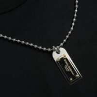 Dolce & Gabbana Black Silver Chain Short Sleeve T-shirt