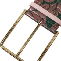 Dolce & Gabbana Multicolor Floral Jacquard Lurex Gold Buckle Belt