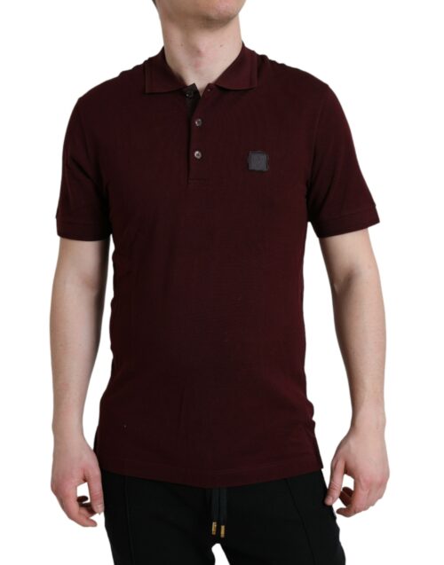 4399614.jpg Dolce & Gabbana Maroon kraega lühikeste varrukatega polo T-särk