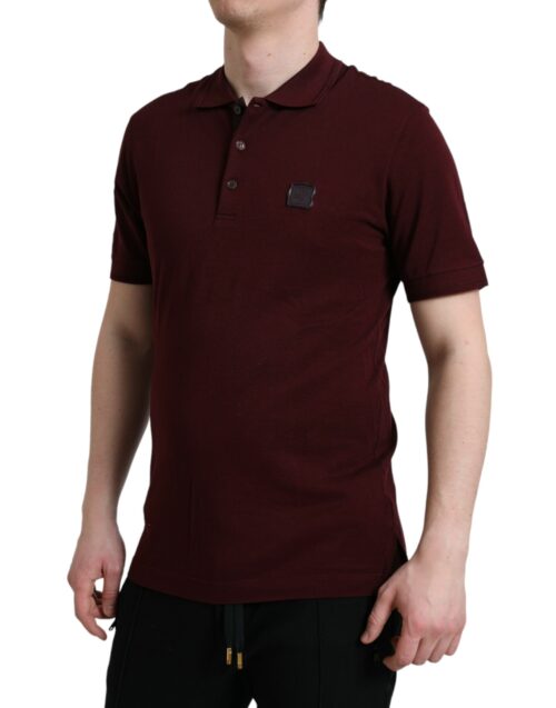 4399615.jpg Dolce & Gabbana Maroon kraega lühikeste varrukatega polo T-särk