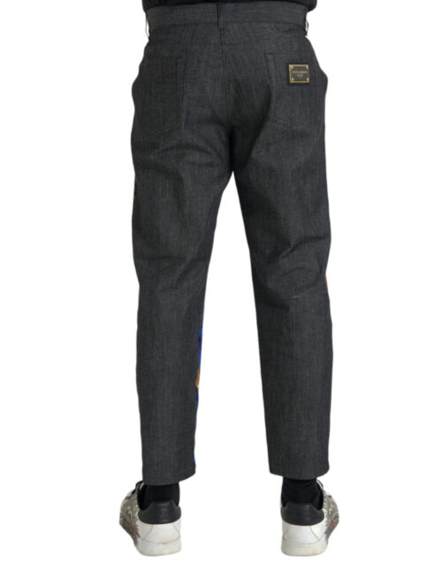 Dolce & Gabbana mitmevärvilised loomamustriga kitsenevad püksid