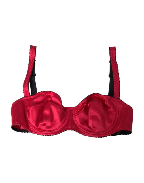 4571412-1.jpg Dolce & Gabbana Bordeaux Silk Stretch Balconcino Bra Underwear