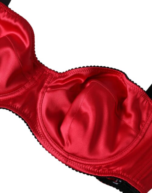 4571413.jpg Dolce & Gabbana Bordeaux Silk Stretch Balconcino Bra Underwear