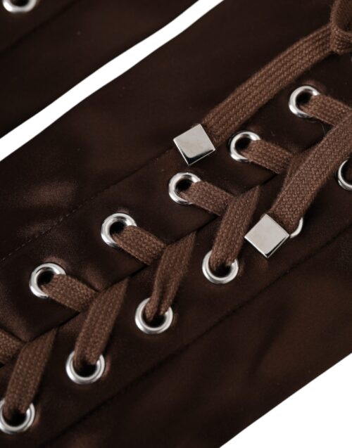 Dolce & Gabbana pruunid paeltega sõrmedeta kindad