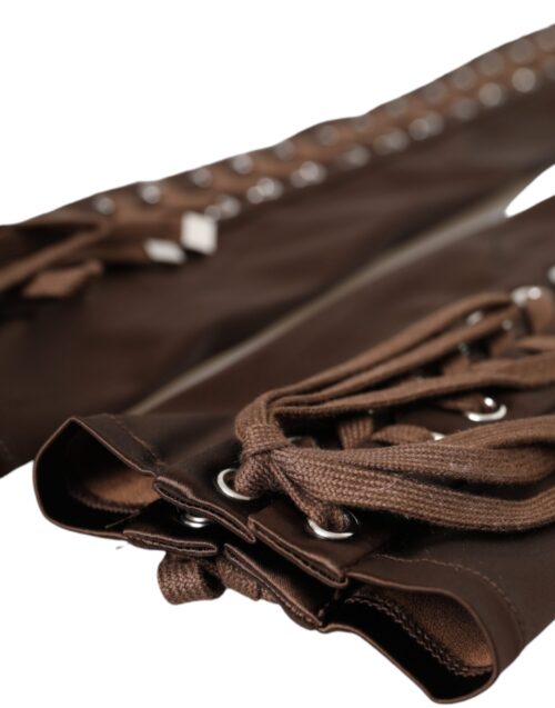 Dolce & Gabbana pruunid paeltega sõrmedeta kindad