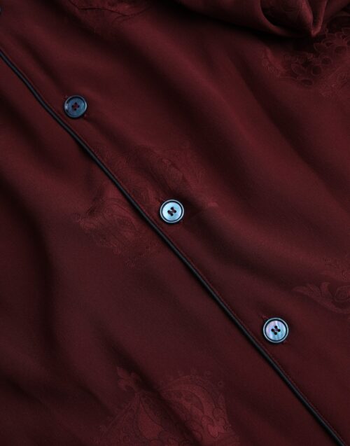 Dolce & Gabbana bordoopunane žakaar pikkade varrukatega särk Crown 7 Dolce & Gabbana bordoopunane žakaar pikkade varrukatega särk Crown