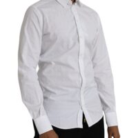 Dolce & Gabbana White Long Sleeve Dress GOLD Shirt