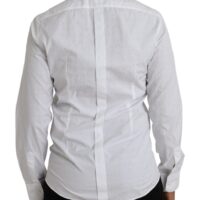 Dolce & Gabbana White Long Sleeve Dress GOLD Shirt