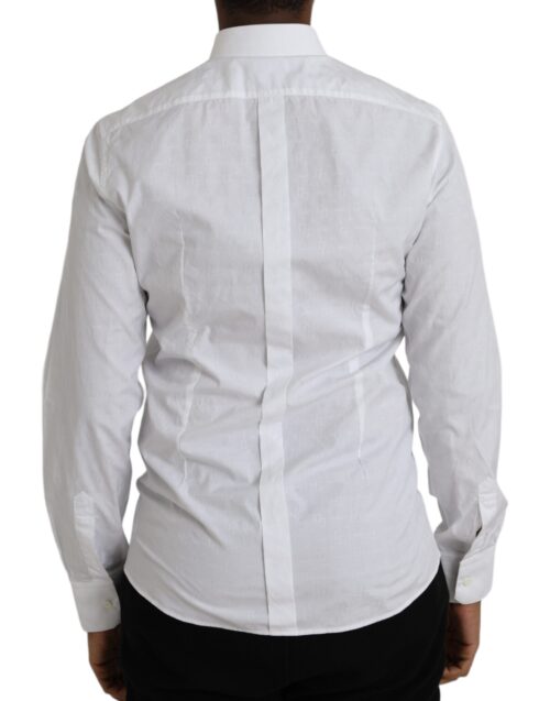 Dolce & Gabbana White Long Sleeve Dress GOLD Shirt