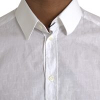 Dolce & Gabbana White Long Sleeve Dress GOLD Shirt