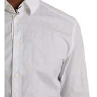 Dolce & Gabbana White Long Sleeve Dress GOLD Shirt