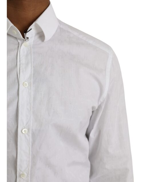 Dolce & Gabbana White Long Sleeve Dress GOLD Shirt