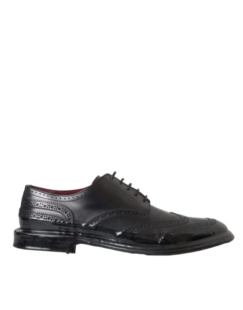 Dolce & Gabbana Mustad Oxfordi pidulikud meeste kingad Wingtip